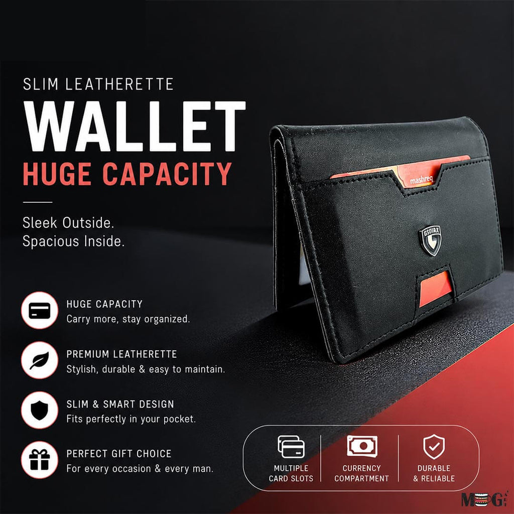 Slim Leatherette Wallet | Huge Capacity