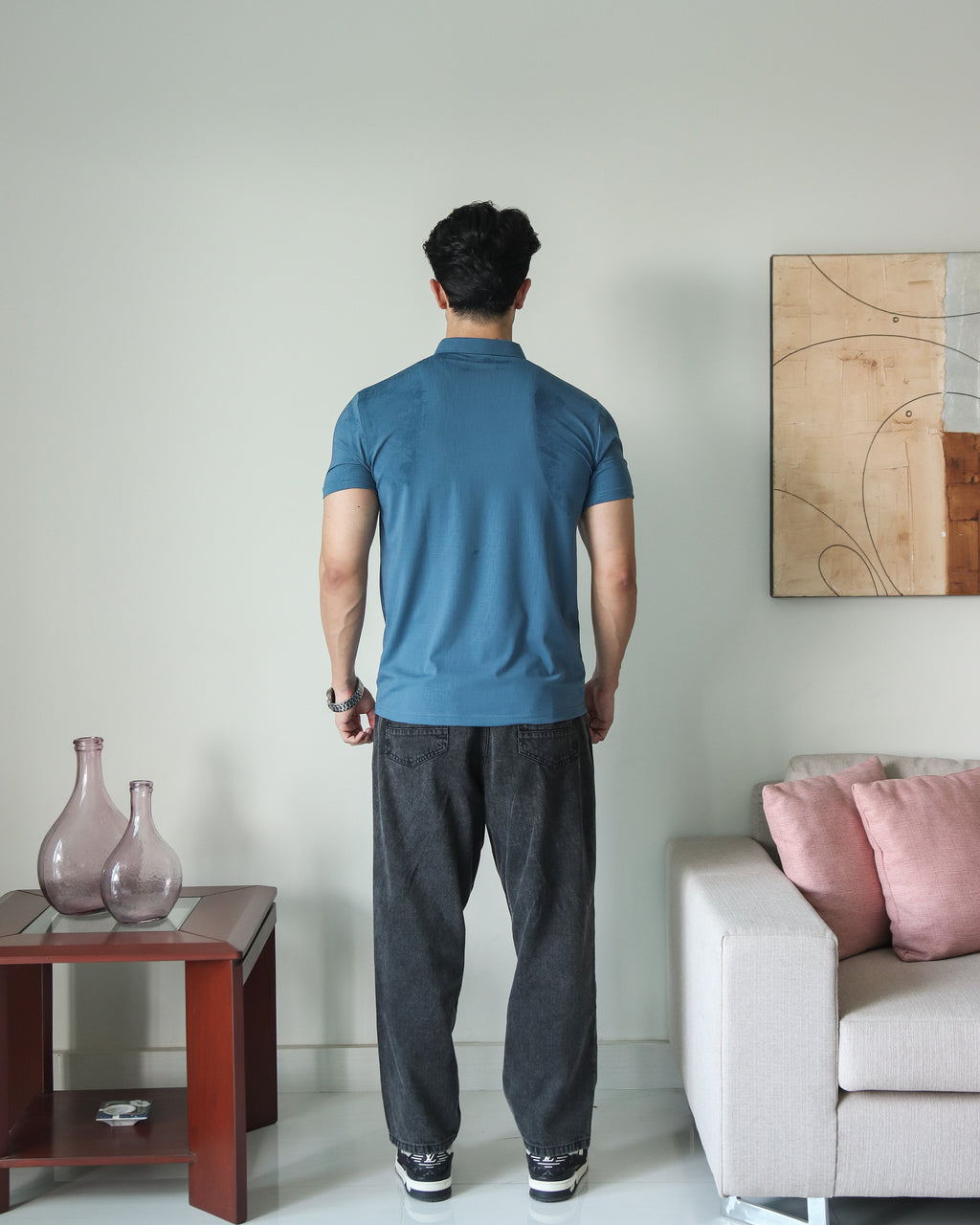 Modern Stretch Textured Polo - Crystal Teal