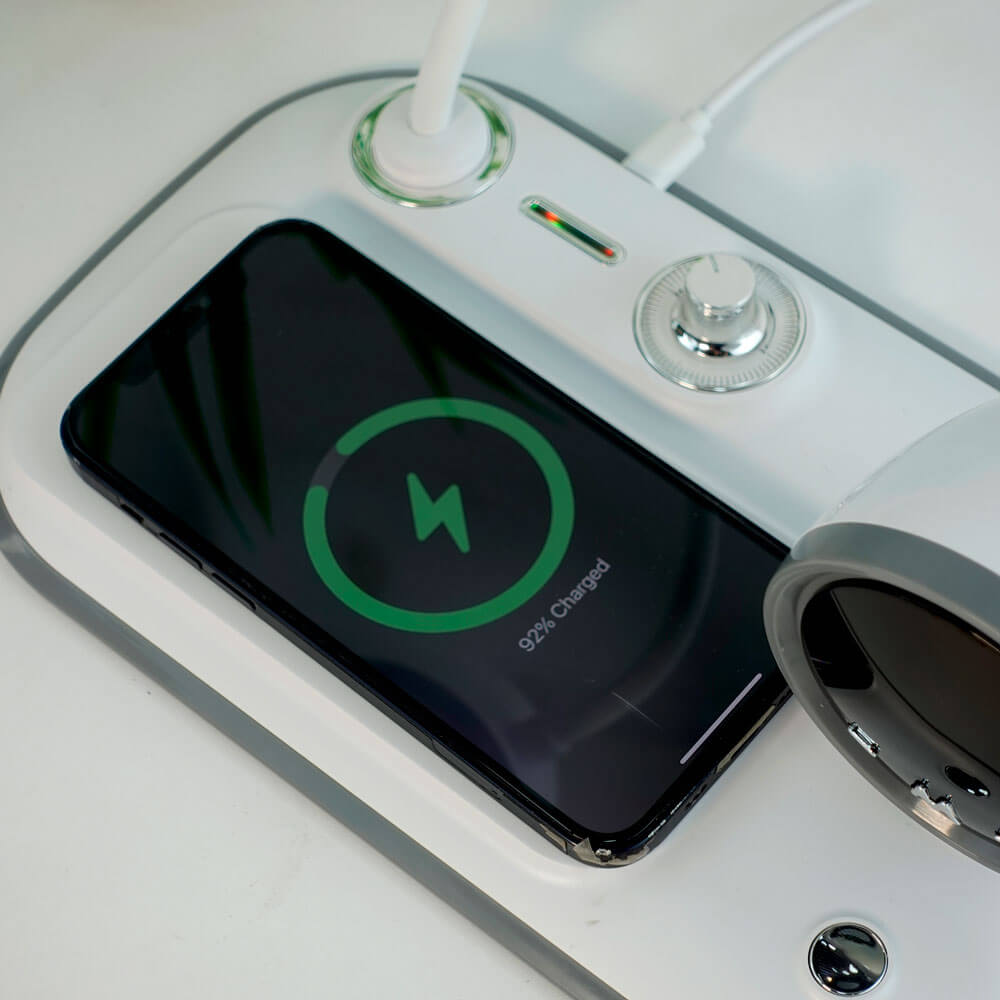 3-in-1 Wireless Charging Station with Adjustable Lamp & Alarm Clock