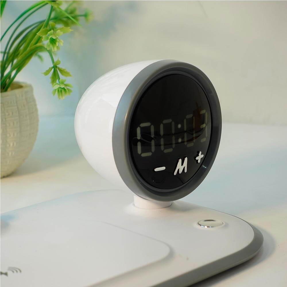 3-in-1 Wireless Charging Station with Adjustable Lamp & Alarm Clock