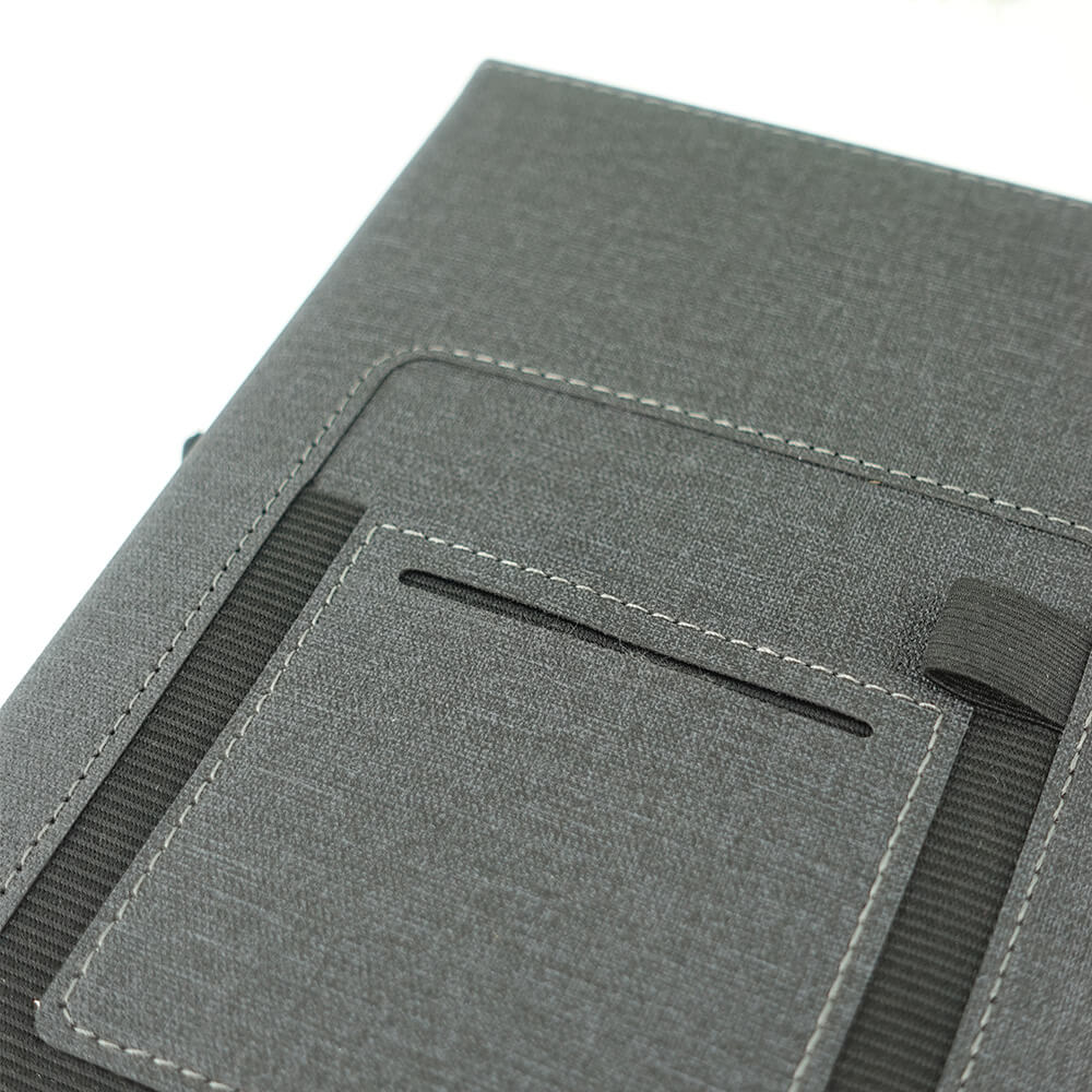 Premium Fabric Diary with Mobile Dual Pockets & Pen Holder