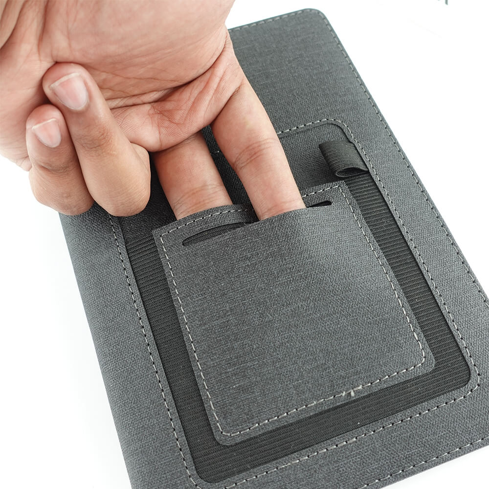 Premium Fabric Diary with Mobile Dual Pockets & Pen Holder