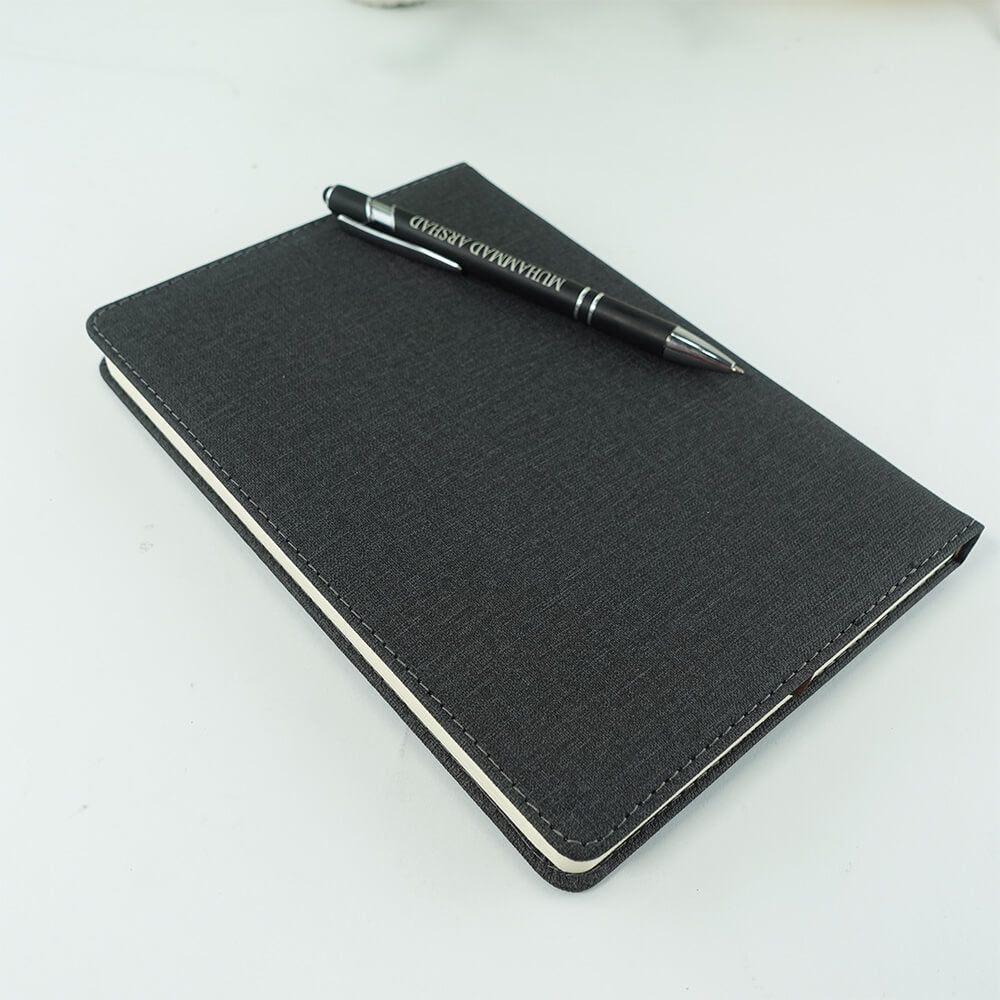 Premium Fabric Diary with Mobile Dual Pockets & Pen Holder