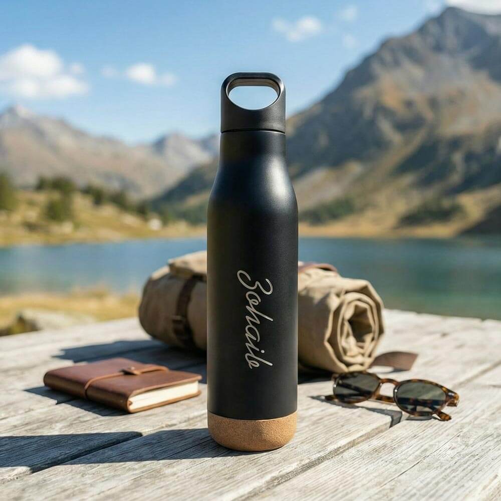 Travel Bottle With Carry Handle & Cork Base