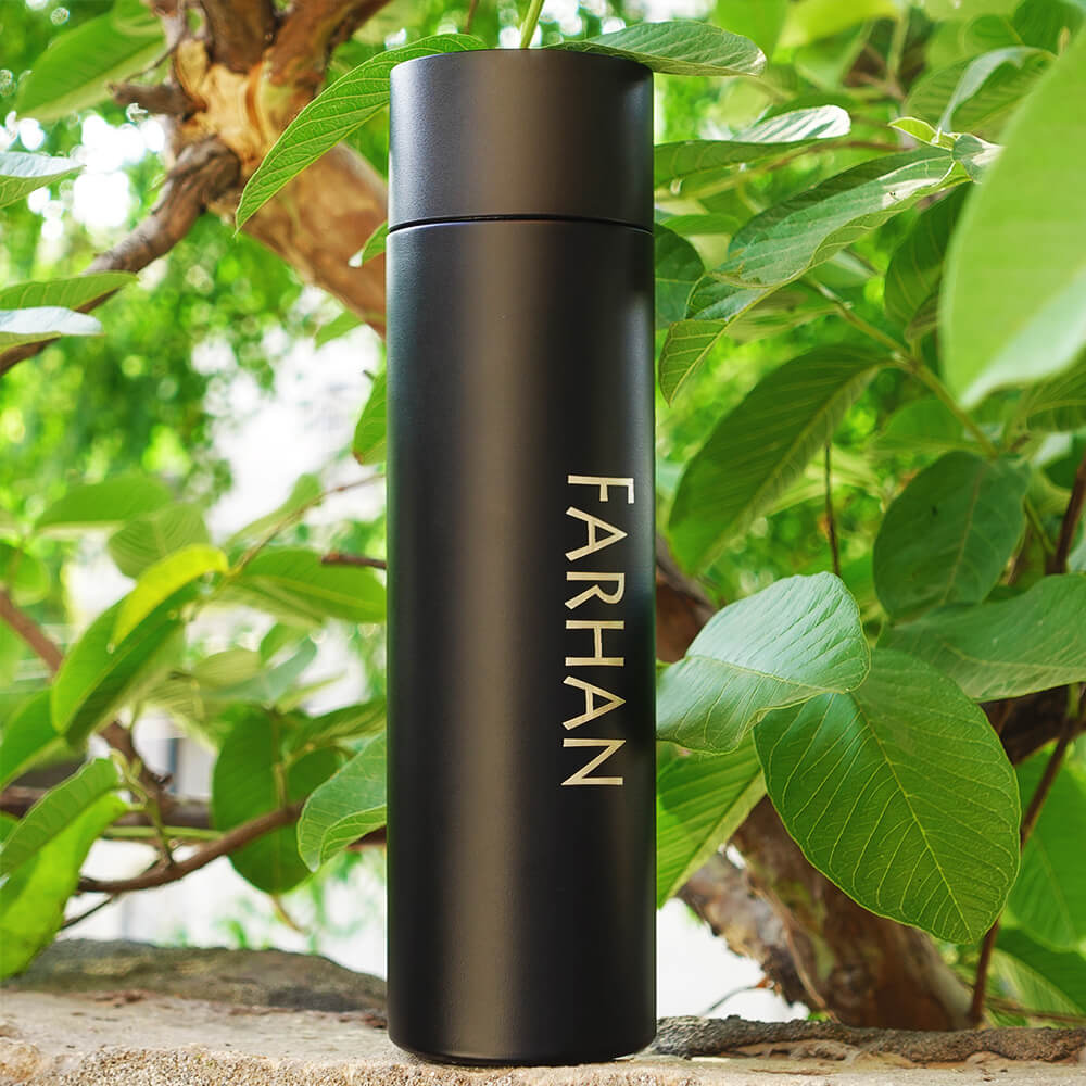 Push Lid Stainless Steel Hot & Cold Bottle Name Engraved