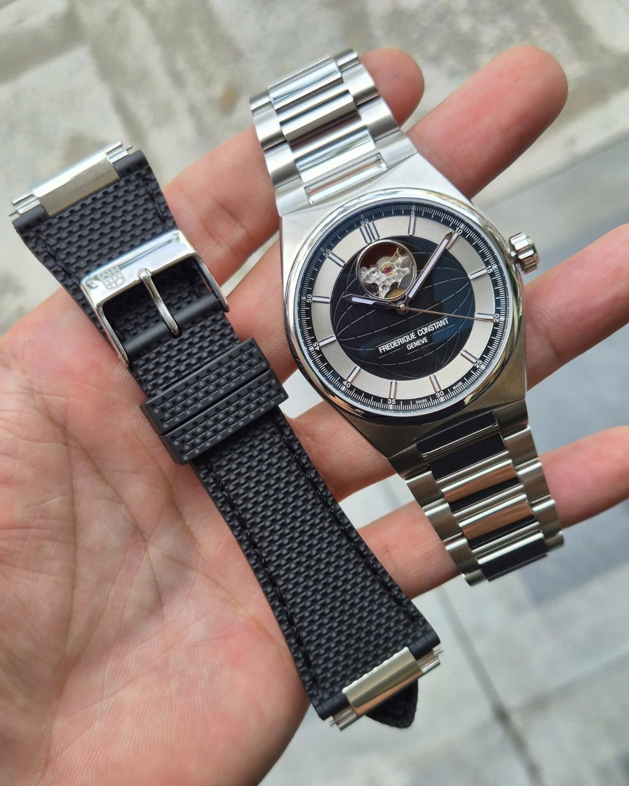 Prestige Open-Heart Automatic Watch – Dual Strap Edition