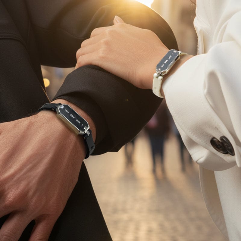 Connected Hearts: "I Miss You" Touch &amp; Vibration Bracelets (Pair)