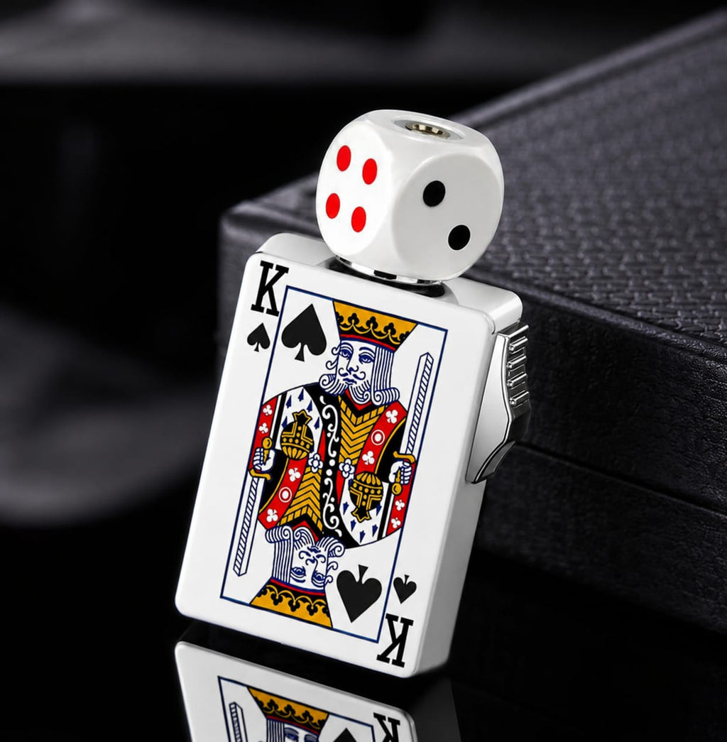 Royal King Card Dice Lighter – Ignite in Style