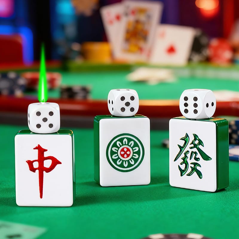 Premium Mahjong Dice Lighter – Stylish & Unique Flame Design